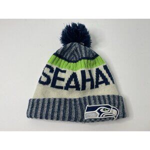 Seattle Seahawks Logo Hat‎ Beanie Cap NFL Football Navy Blue New Era Men Adult